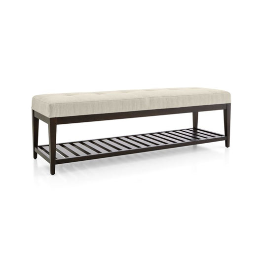 Nash Large Tufted Bench With Slats