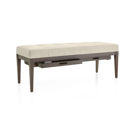 Nash Small Tufted Bench With Tray