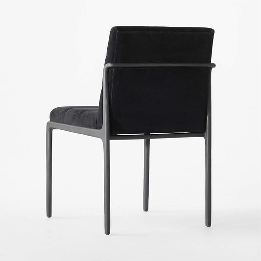 Nephi Cast Metal And Black Velvet Dining Chair