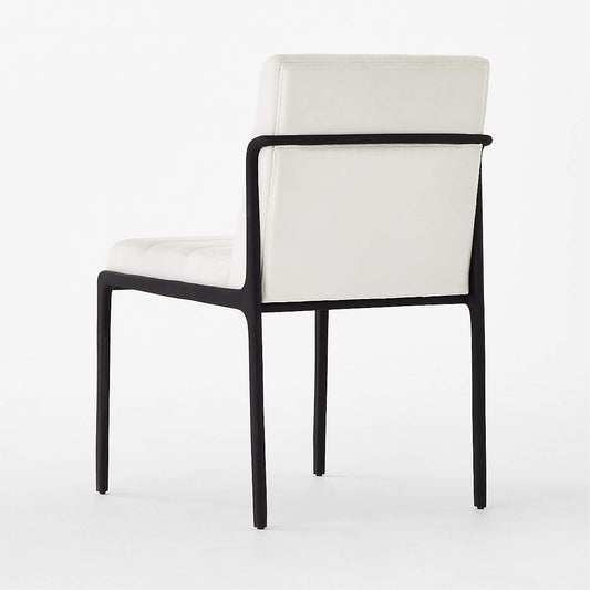 Nephi Cast Metal And Ivory Velvet Dining Chair