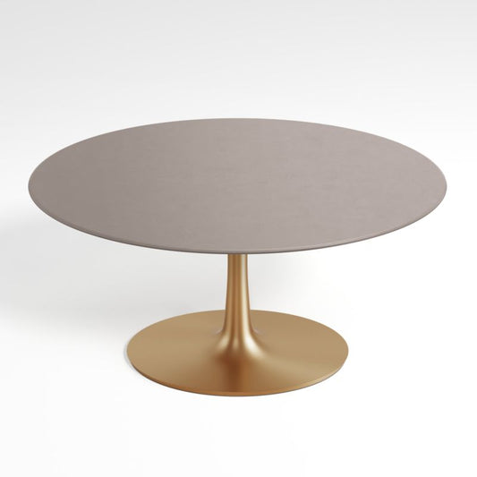 Nero Oval Concrete 60" Dining Table With Brass Base