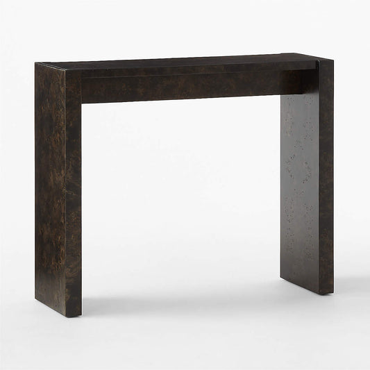 Niche 34" Black Burl Wood Console Table