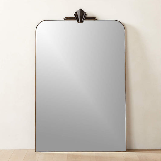 Nouveau Modern Black Iron Full-Length Floor Mirror 48"X78"