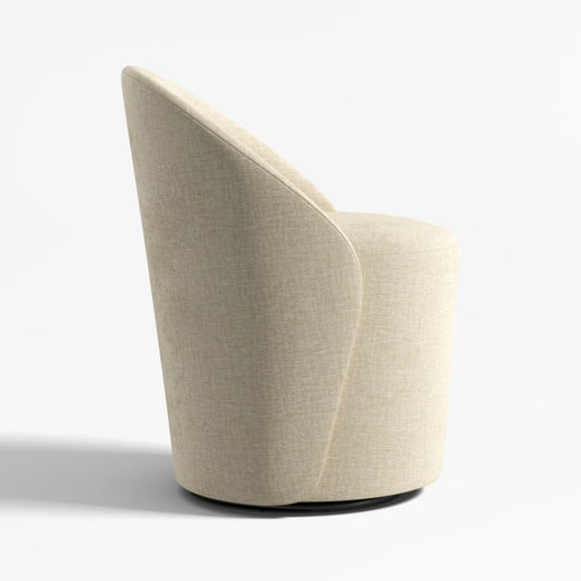 Odette Sand Upholstered Swivel Dining Chair