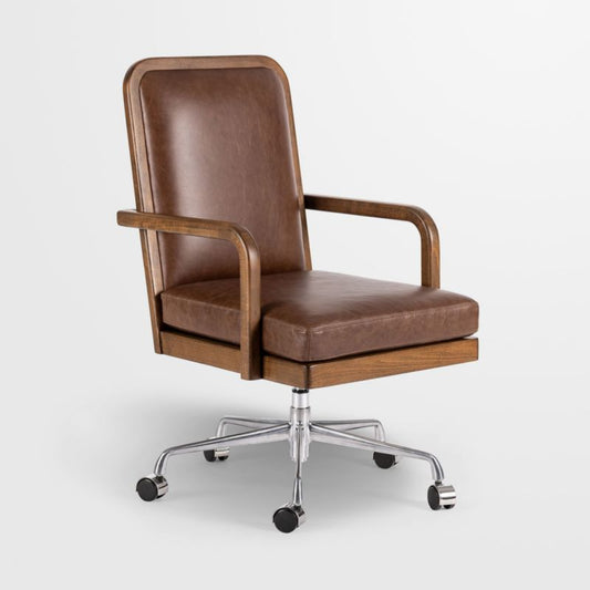 Ogden Sienna Brown Wood Desk Chair