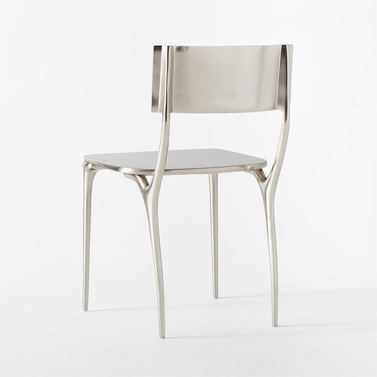 Oro Polished Silver Dining Chair By Azeeza