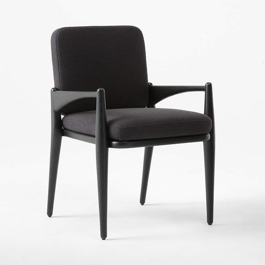 Palmas Black Upholstered Dining Armchair