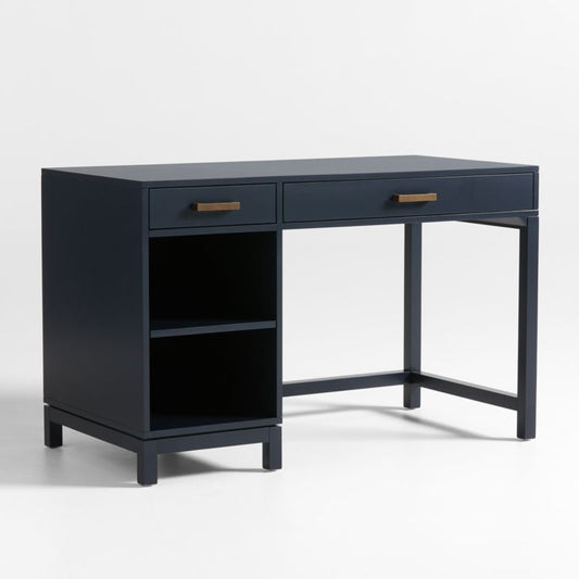 Parke Navy Blue Wood 2-Drawer Kids Desk