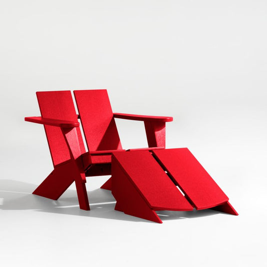 Paso Red Outdoor Adirondack Chair By Polywood®