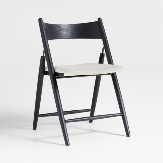 Petrie Black Ash Wood Folding Dining Side Chair