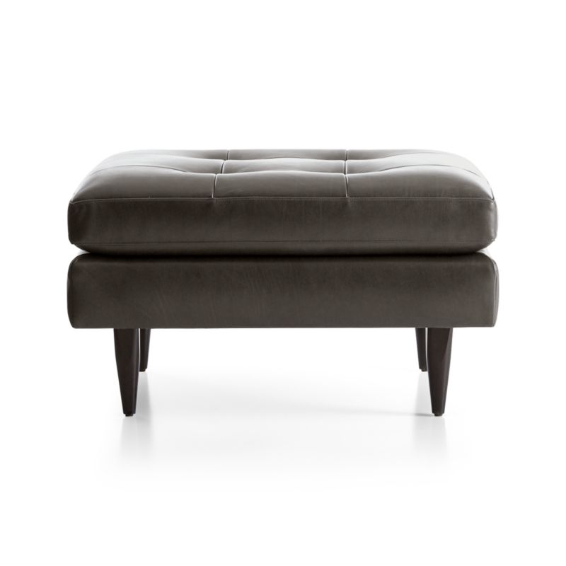 Petrie Leather Midcentury Ottoman