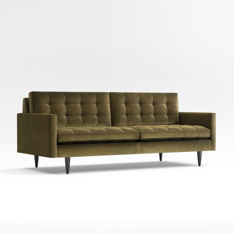 Petrie Velvet Mid-Century Sofa (66"-100")