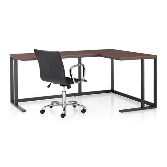 Pilsen L-Shaped Desk With Walnut Top