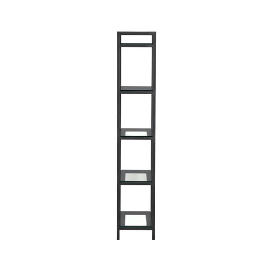 Pilsen Graphite Bookcase With Glass Shelves