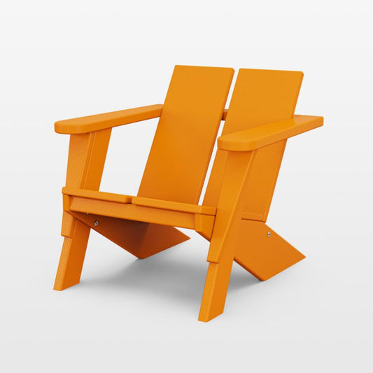 Paso Tangerine Orange Outdoor Kids Adirondack Chair By Polywood ®