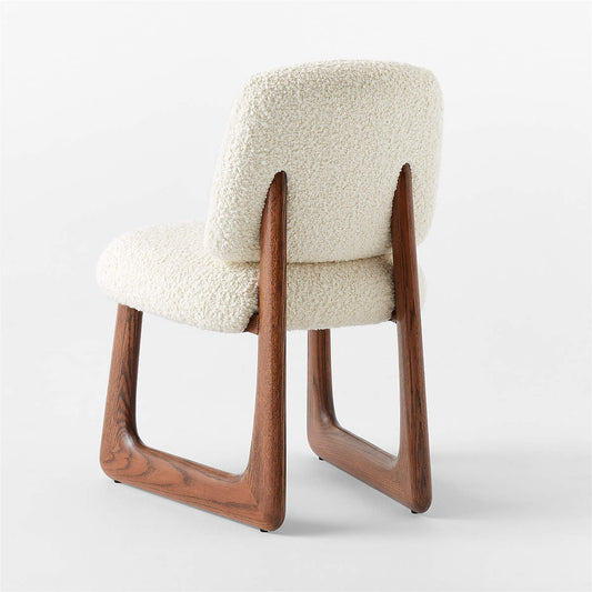 Pula Warm White Boucle Dining Chair