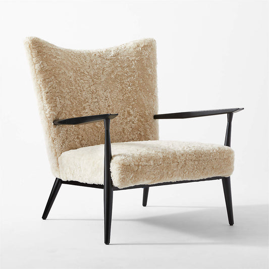 Pull-Up Shearling Lounge Chair Model 1321 By Paul Mccobb