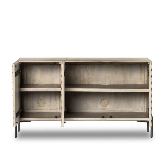 Raffael 49.5" Grey Wash Wood Storage Media Console