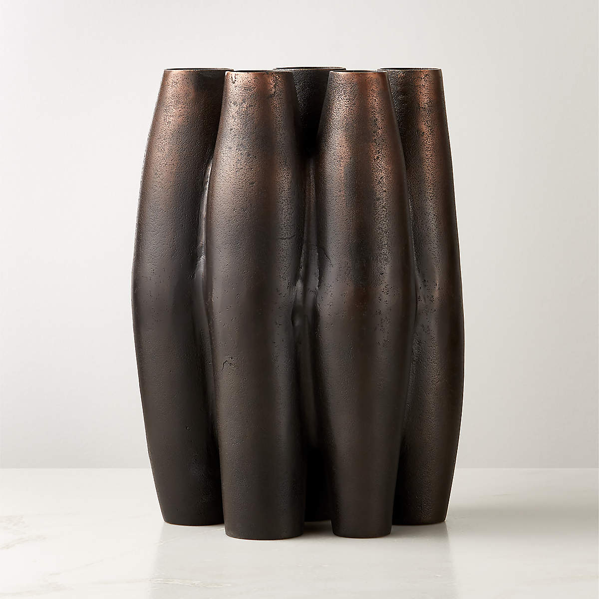 Randa Bronze Blackened Cast Aluminum Vase