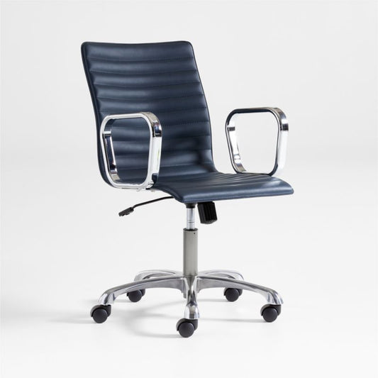 Ripple Navy Office Chair With Chrome Base