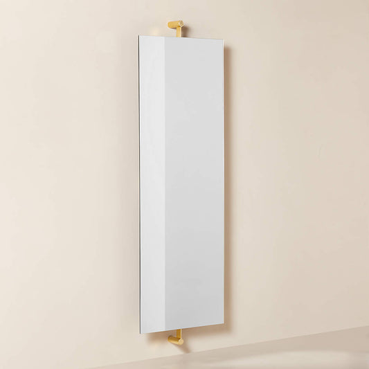 Rivenna Champagne Gold Frameless Rectangular Wall Mirror 76"X24"