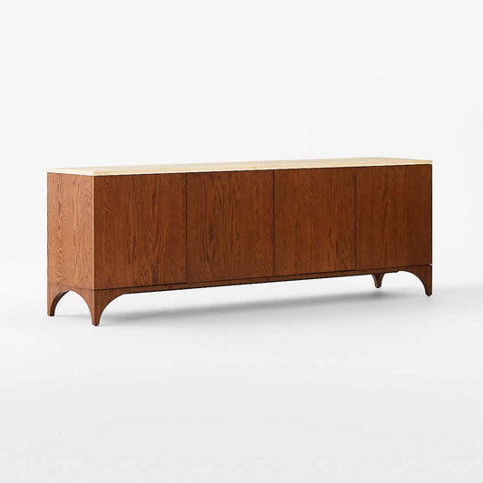 Roane 80" Oak Wood Media Console