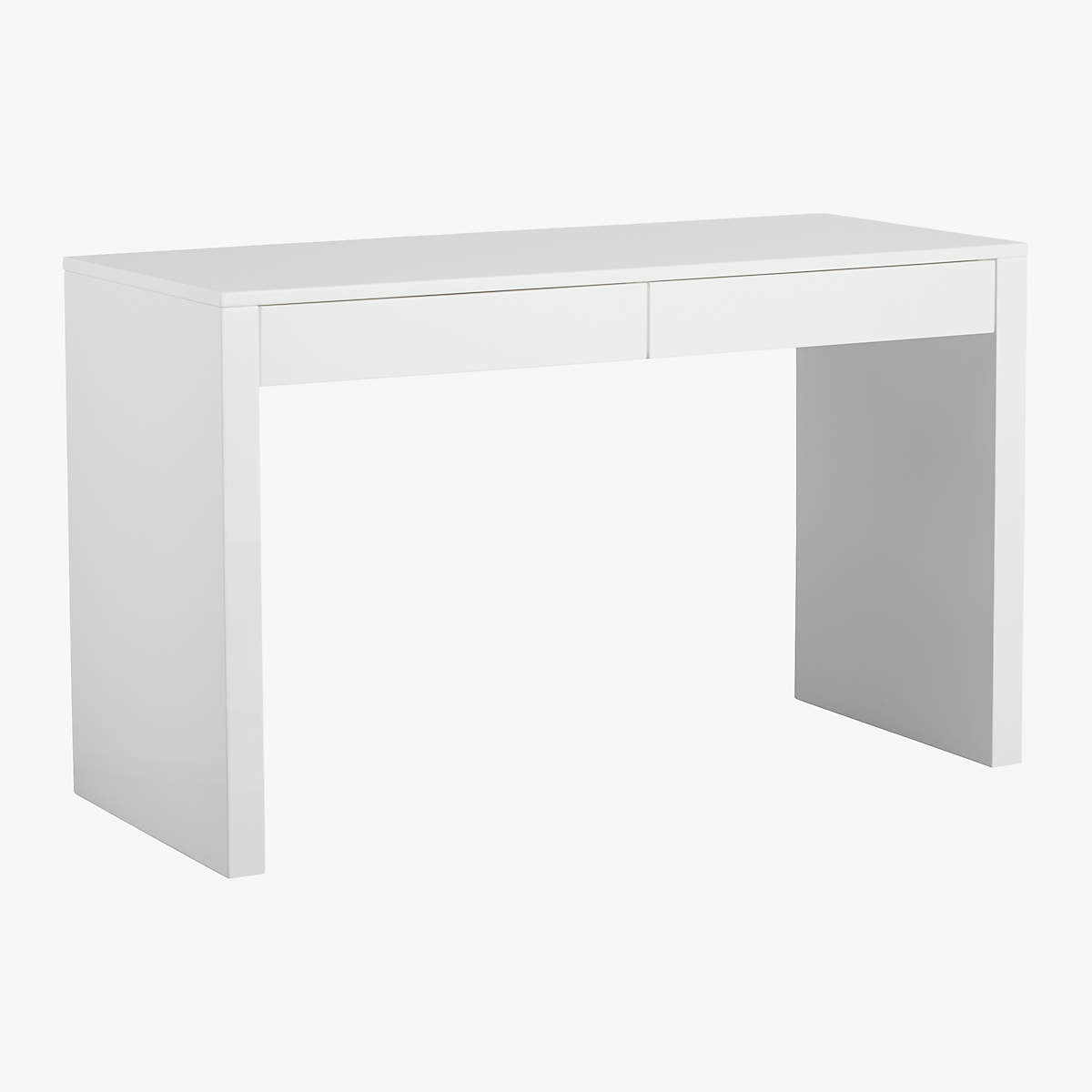 Runway 2-Drawer White Lacquered Wood Desk