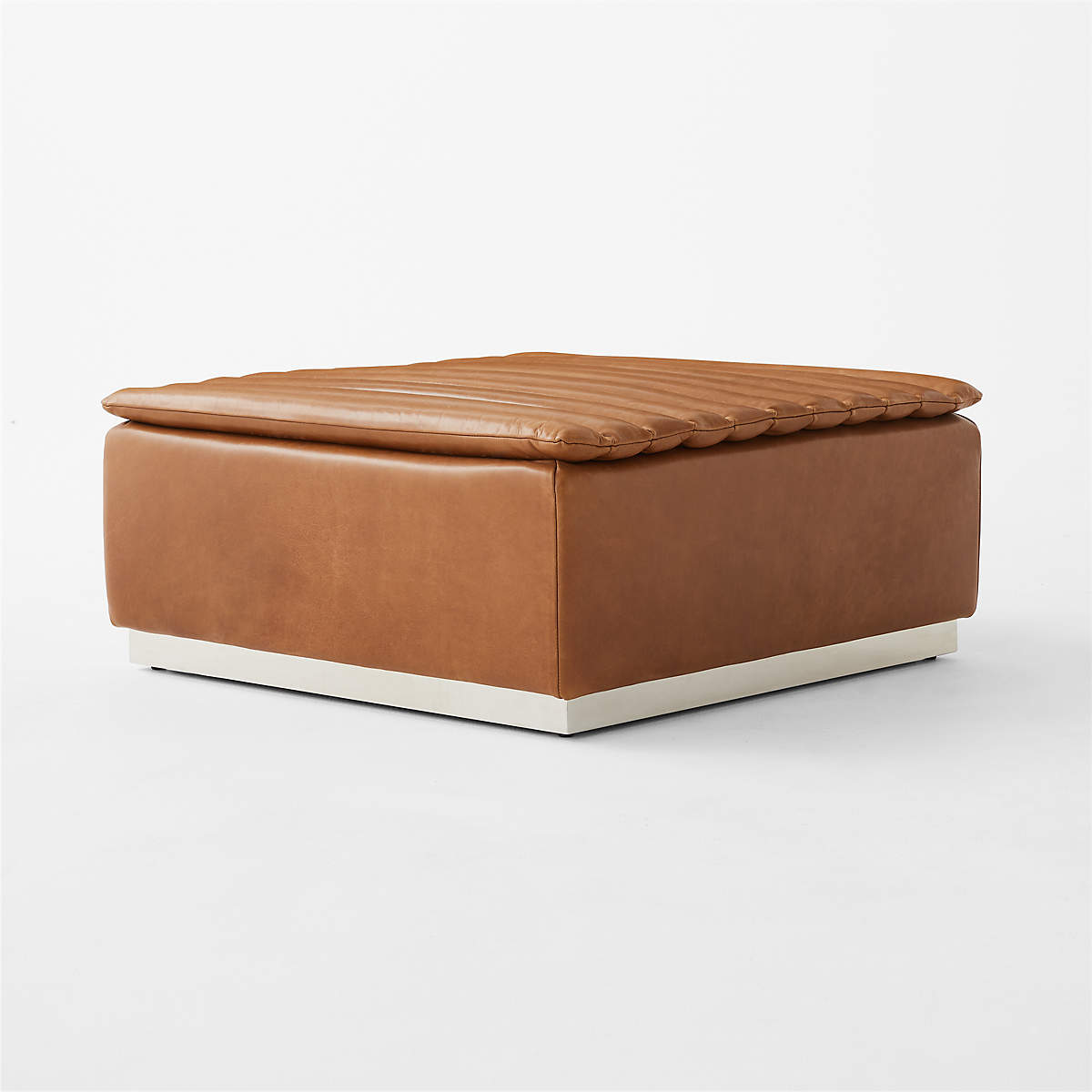 Salon Saddle Leather Ottoman