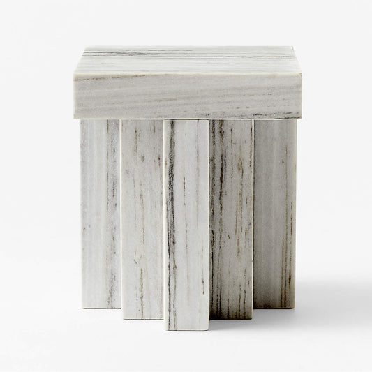 Scada White Marble Side Table