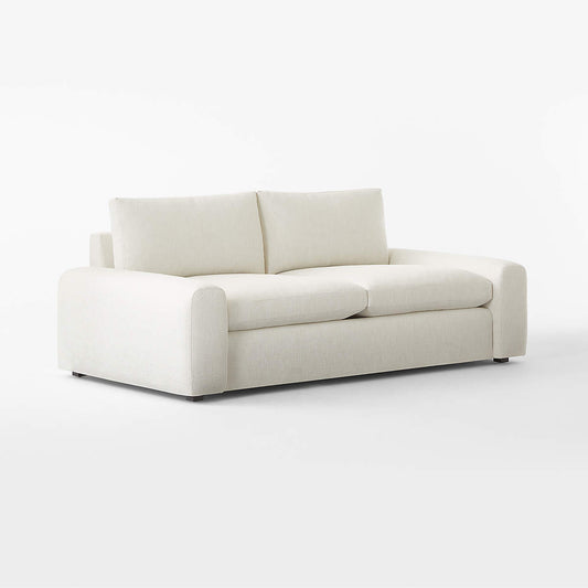 Serrat 77.75" White Performance Fabric Apartment Sofa