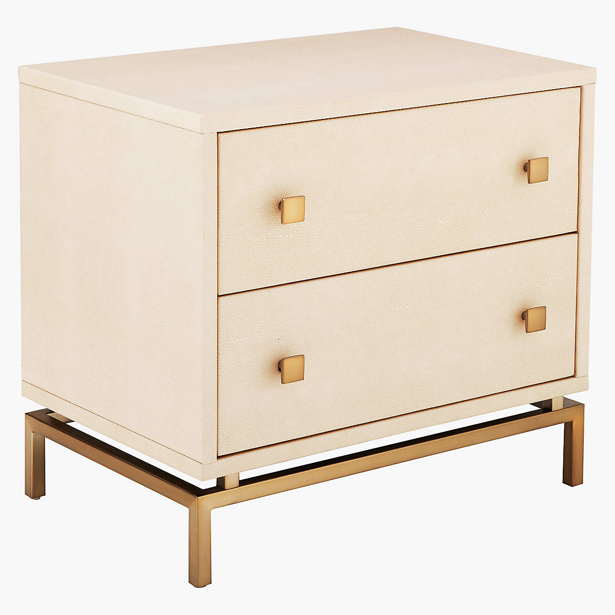 2-Drawer Ivory Shagreen Nightstand