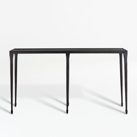 Silviano 60" Rectangular Black Iron And Steel Console Table