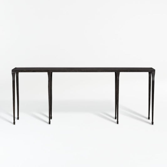 Silviano 84" Rectangular Black Iron And Steel Console Table