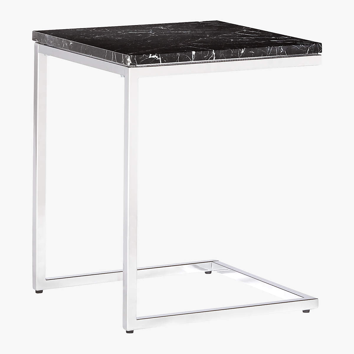 Smart Chrome C Table With Black Marble Top