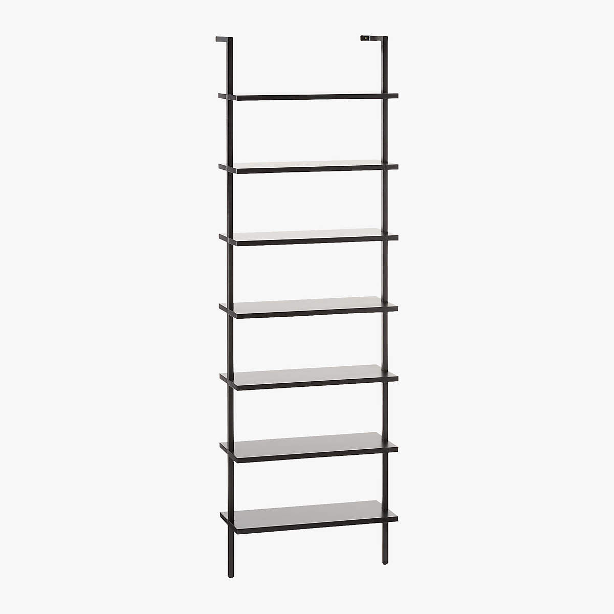 Stairway Black Metal Wall Mount Bookshelf 96''