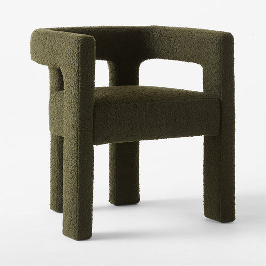 Stature Green Boucle Dining Armchair