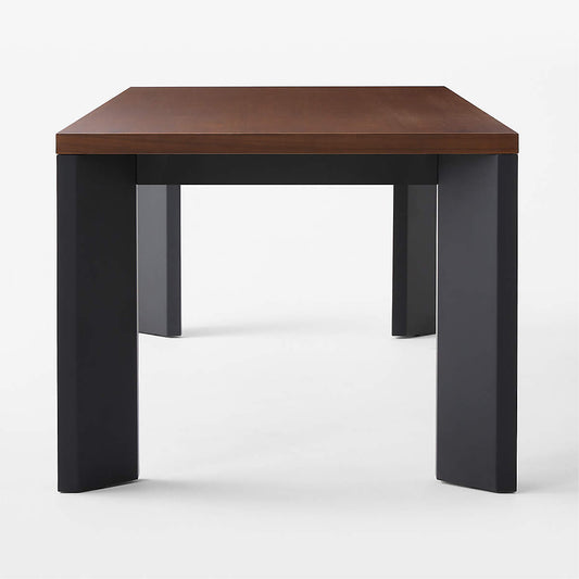 Sydney Rectangular Walnut Dining Table With Black Steel Legs 95.5''