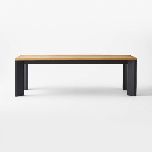 Sydney Rectangular White Oak Dining Table With Black Steel  Legs 95.5''