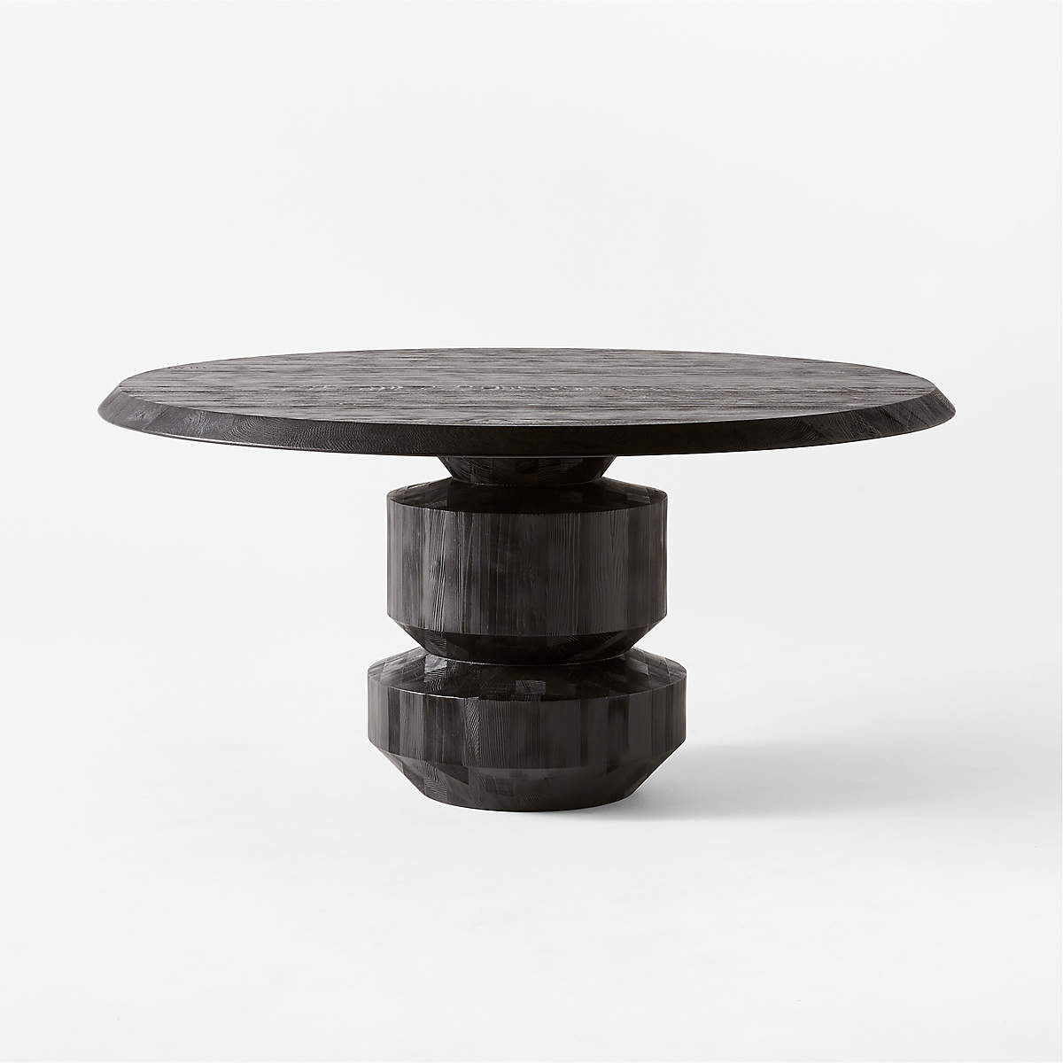 Sylvie 60" Round Black Wood Dining Table