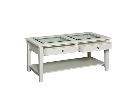 Southern Enterprises Furniture Glass Top Coffee Table