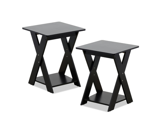 Furinno Criss-Crossed End Tables (Set Of 2)