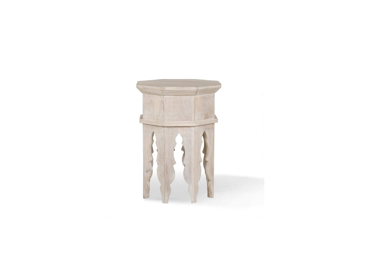 Poshpollen Viola Carved Side Table