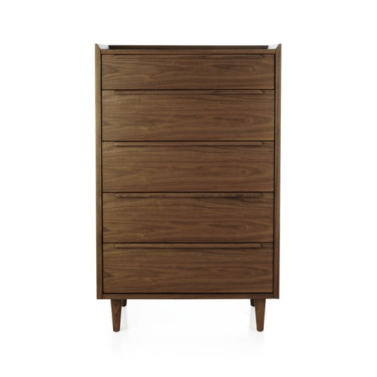 Tate Walnut 5-Drawer Chest