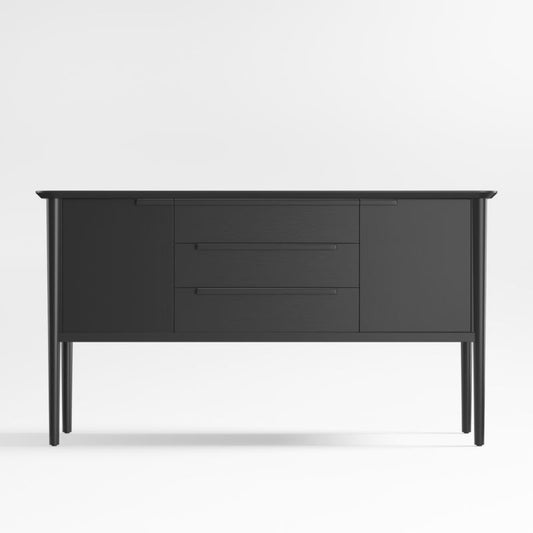 Tate Black Wood Midcentury Sideboard