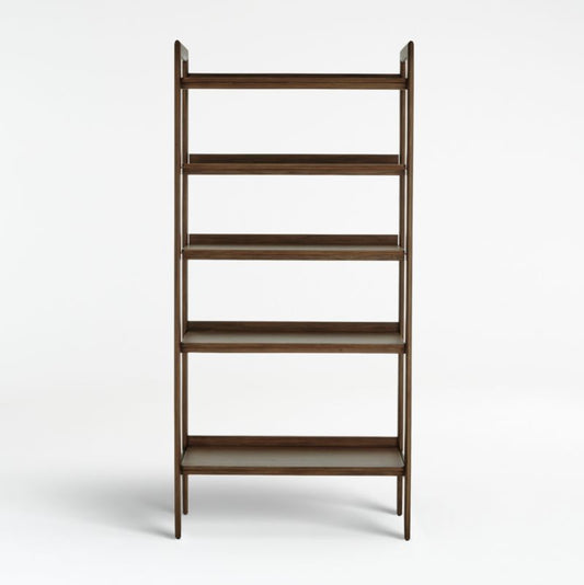 Tate Walnut Wide Storage Bookshelf