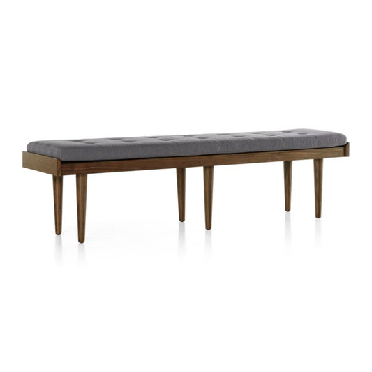 Tate Walnut King Bench With Charcoal Cushion