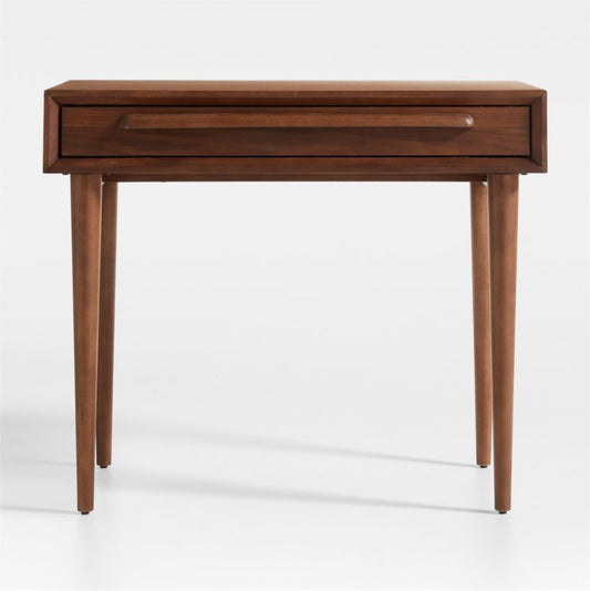 Tatum Walnut Wood Desk With Drawer