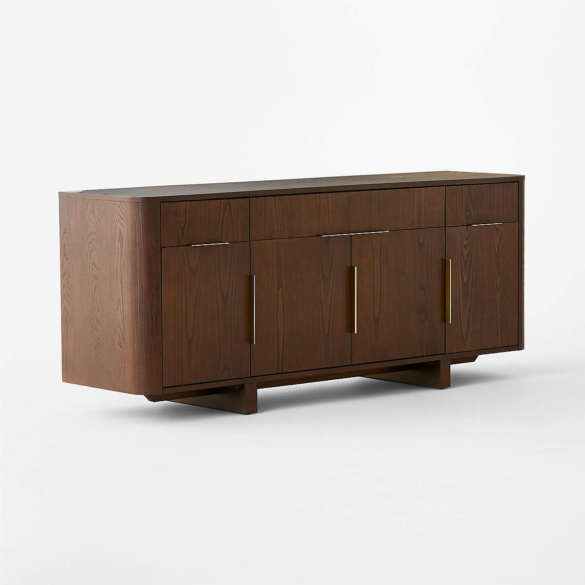 Tau 70" Brown Wood And Brass Credenza