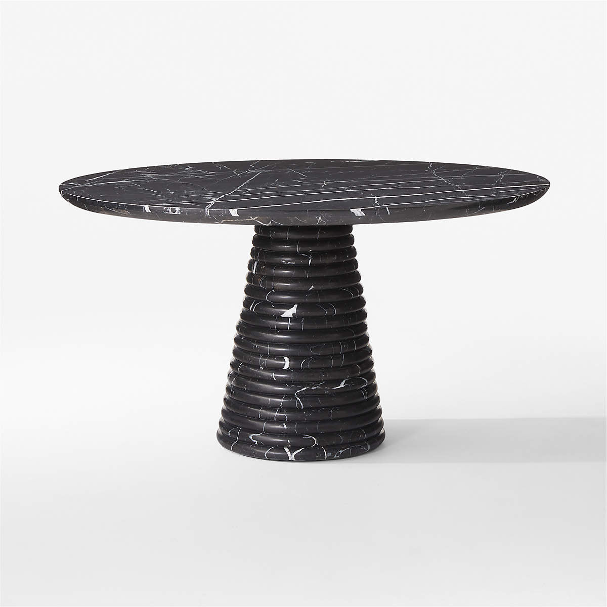 Taza 54" Round Black Marble Dining Table