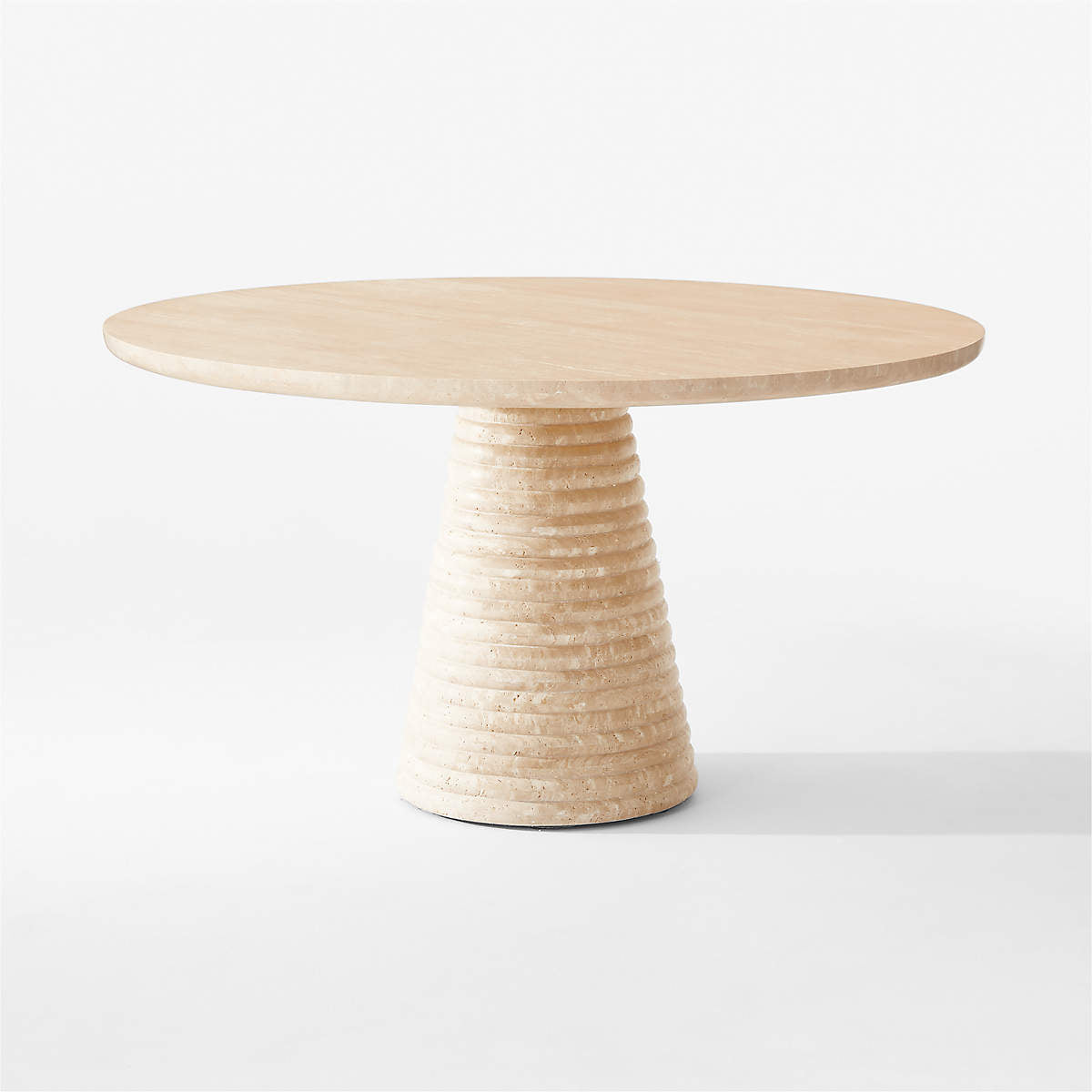 Taza 54" Round Travertine Dining Table